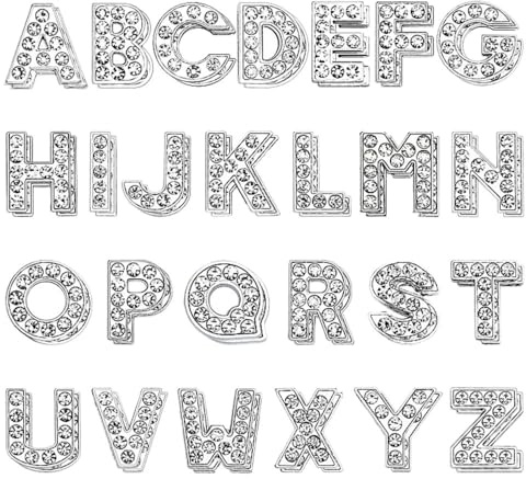 DONGKER Charm a Forma di Lettera Dell'alfabeto, 52 Pezzi Ciondoli con Lettere AZ con Strass, Ciondolo Alfabeto per Bracciali, Collane, Braccialetti, Gioielli Fai Da Te