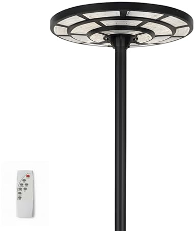 YASTA Lampione Solare da Giardino Esterno 2000 Watt Ø 61cm Faro Led Stradale Forma Ufo Con Telecomando Luce Fredda Lampada con Sensore Movimento e Crepuscolare IP67