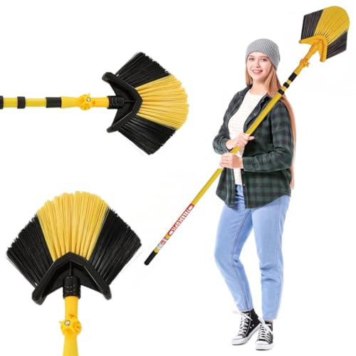 3M Telescopic Ceiling Duster & Cobweb Brush – Extendable Handle with Swivel Head – Angled Bristles for Tight Corners, Skirting Boards, Fans & High Ceilings – 3-Section Pole Extends up to 3 Metres