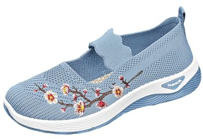 Generisch Chaussures orthopédiques pour femme - Chaussures d'été diabétiques - Baskets légères et super douces - Chaussures de marche larges confortables - Chaussures de sport d'extérieur respirantes