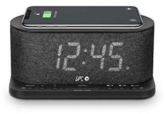 SPC Gisli Radio Despertador con tecnología Qi Wireless Charging, Carga tu Smartphone Mientras duermes