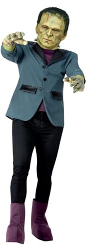 Smiffys Déguisement Universal Monsters Frankenstein, Veste, couvre-bottes, masque en latex et gants en latex Halloween