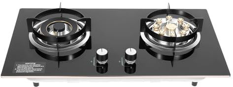 TdiriNar Gas Cooktop Hob 2 Burners Built-In Natural Gas Cooker Gas Hob 28.7”*16.1”, Easy Operation Black Slam Hob With Anti-tempering Protection Integrated Hob For Household Kitchen, Restaurant