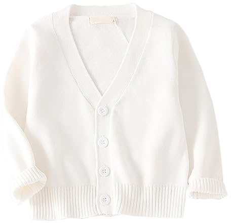 Cozomiz Pull Tricoté pour Garçon Fille Gilet à Boutons Cardigan Léger Uniforme Scolaire Manteau Casual Mignon