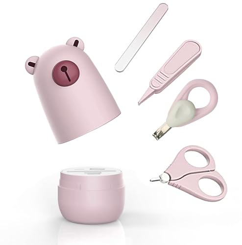 Set de manicura y pedicura para bebés con un bonito estuche. Set de cortaúñas y cepillo para recién nacidos, bebés y niños pequeños.