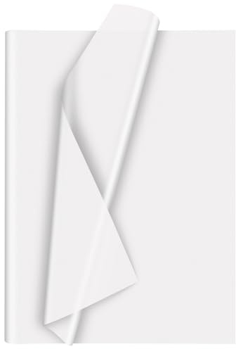 CHRORINE 60 Fogli di Carta Velina Bianca per Arti e Regali Carta Velina in Massa per Decorazioni Fai Da Te Compleanno Festa Vacanze (50,8 x 36,8 cm)