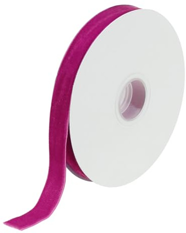QUARKZMAN 1.5cm x 9m Cinta de Terciopelo, 5/8 x 10 Yardas Terciopelo Sedoso para Ramos Manualidades Regalos Envoltura Boda Fiestas Navidad DIY Rojo Rosa