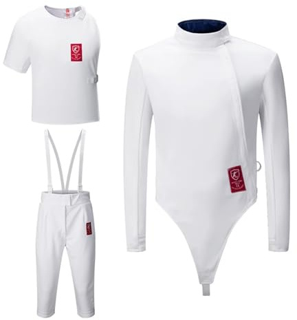 KXJPIZIYB 3-teilige Fechtuniform, 350N, Fechtweste, Hose, Jacke, Fechtausrüstung, für Rechtshänder(50#)