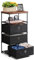 LIANTRAL Kommode mit 3 Schubladen, Stoffkommode, Aufbewahrungsturm, große Kapazität, Kommode, Schrank-Organizer für Schlafzimmer, Schlafsaal, Flur, Eingangsbereich - Schwarz