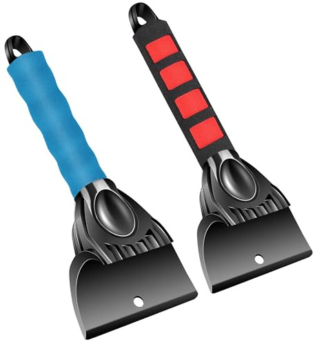 Ice Scraper for Car Windscreen, 2 Pcs Car Ice Scraper Non Scratch, Scrape Ice, Snow and Frost from Windscreens and Side Windows Easily, Car Scraper Windscreen Scraper for Cars, Trucks, and SUVs