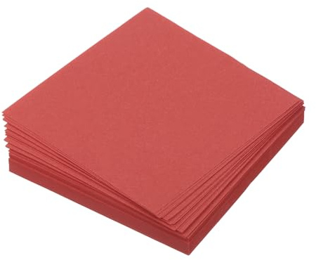 sourcing map 100 hojas de papel de origami de doble cara, color rojo brillante, 5 x 5 cm, 70 g/m², para proyectos de manualidades, principiantes, decoración de regalos