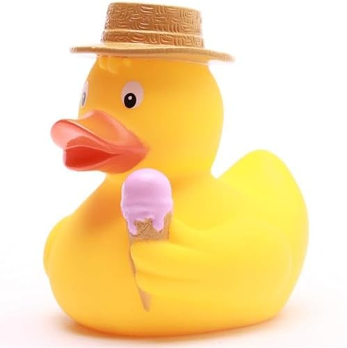 Duckshop Anatra da bagno Eis-Schlecker, sonaglio, lunghezza 9 cm, regalo estivo, regalo da collezione