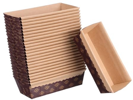 Abaodam 25 Pezzi Stampi in Carta a Forma di Barca per Pane, Resistenti All'olio, per Cottura e Presentazione di Piccoli Dolci Fatti in Casa