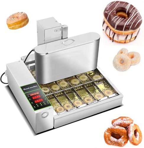 QYLTTDM Macchina Automatica per Ciambelle Commerciale, Attrezzatura per La Produzione di Ciambelle a 4/6 File, Pannello di Controllo Intelligente, Friggitrice Automatica in Acciaio Inossidabile