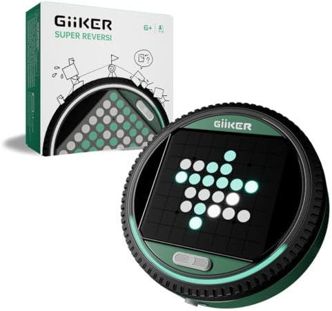 GiiKER Super Reversi - Electronic Strategy Board Game with AI Opponent, Smart Handheld Logic Puzzle & Brain Teaser for Kids and Adults, Portable Travel Toy with 3 Game Modes & 500 Challenges