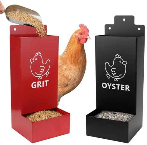 Paquete de 2 comederos automáticos para pollos, comederos de ostras de metal, para pollos, patos y aves de corral, comederos, comederos, comederos, accesorios para gallinero