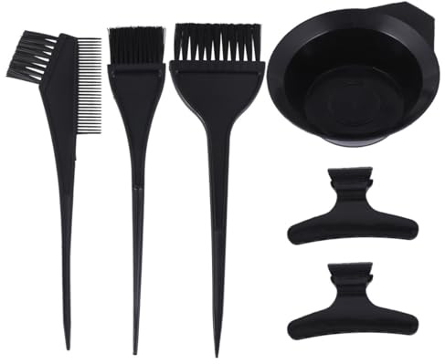 JHKNNK Kit de Tinte Cabello 9 Piezas 6 Pinceles, 1 Tazón y 2 Pinzas, Herramienta para Teñir el Cabello Práctica para Salón y Uso Doméstico, Accesorios Completos para Coloración