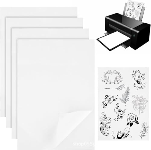 12 Hojas A4 (29,7x21cm) Entretela Hidrosoluble Autoadhesiva, Papel Hidrosoluble para Bordar Imprimible, Papel Bordado Soluble Adhesivo para Manual Máquina, DIY Patrones