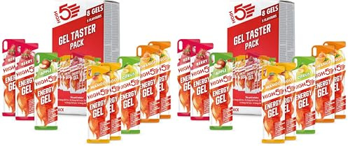 HIGH5 Energy Gel Pack - Running Gel for Quick Energy Release - Natural Fruit Juice & Caffeine-Free - On-the-Go Sports Nutrition for Runners, Cyclists & Endurance Training (Assorted Flavours, 8 x 40g)