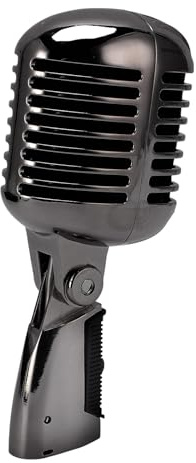 Ejoyous Dynamisk Mikrofon Zinklegering Kardioidmikrofon 600 Ohm 50 Till 18KHz Justerbar Vinkel Stötsäker Struktur för Scenprestanda KTV-talinspelning (Silver Svart)