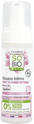 SO'BiO étic - Mousse intime à la Fleur de Mauve bio - Hygiène Féminine - Certifié Cosmebio - Flacon de 150 ml