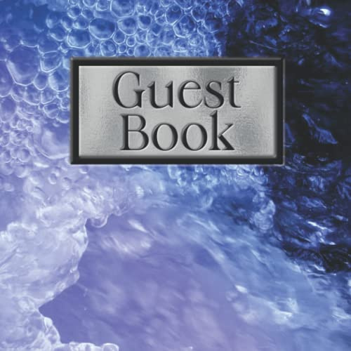 Guest Book: Log Book for Vacation Rentals, Bed and Breakfasts, Condo Rentals, and More - Abstract Blue Waves