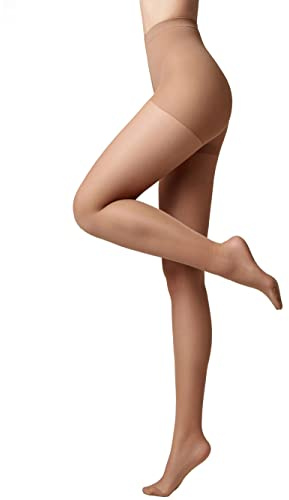 Conte elegant ACTIVE SOFT 20 DEN Collants Femme pour Peau Sensible avec Vitamine E - Collants Fins avec Effet Modelant - Ultra Résistant - Naturelle taille 3