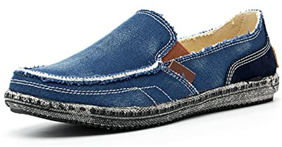 Sprifloral Mocassini da uomo alla moda espadrillas classiche, scarpe da barca all'aperto, comode, pantofole casual da guida da uomo, Blu, 38 2/3 EU