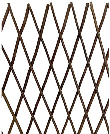 Mugar- Celosías de Mimbre para Soporte de Plantas Enredaderas, Delimitación de Arriates o Separación de Huertos- Celosía de Mimbre Extensible (30 x 180 cm)