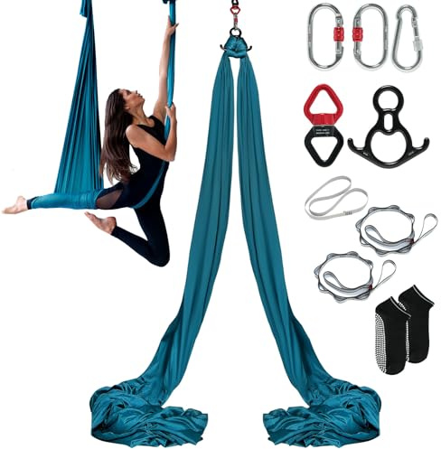 VEVOR Unisex-Adult Yoga Hängematte, Grün, 8,22x2,8m