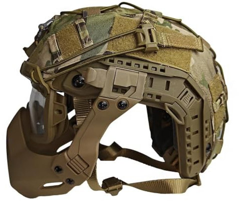 For Hunting CS Shooting Paintball Outdoor Sports Tactical Airsoft Helmet Set, Fast Helmet With Tactical Mask & Paintball Goggles & Military Helmet Cove(BKA)