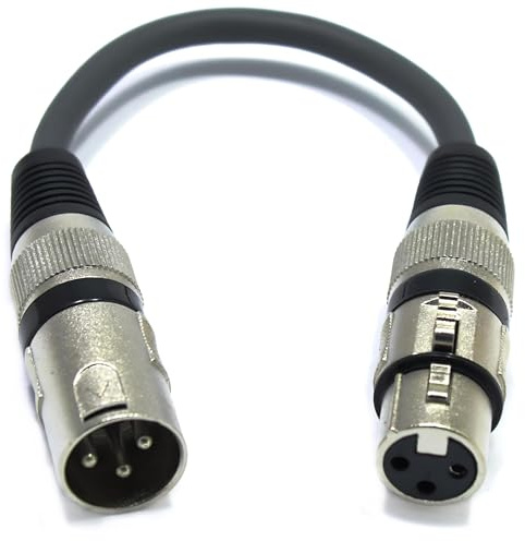 VITALCO Mikrofonkabel XLR hane till XLR hona 15 cm Adapter hane till hona 3-polig