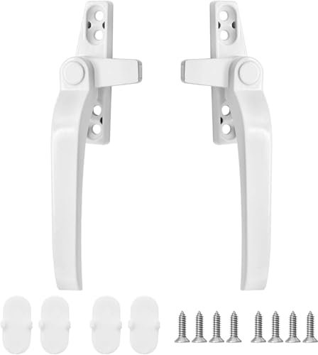 Fizzix 2-Pack Window Handle – Double Glazing Window Handle Replacement Set – Durable Zinc Alloy for UPVC Windows – Easy Installation – Universal White Style for Home or Office Windows