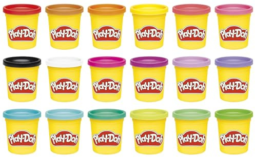 Play-Doh Imagine Anything 18-Pack, Non-Toxic Modelling Compound Mini Cans for Party Bags & Classroom Rewards, Mould & Create with Bright Colours, Arts & Crafts Fun for Kids 3+, Gift