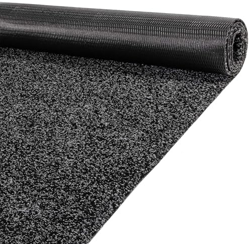 ANRO Teppich Läufer Schmutzfangmatte Sauberlaufmatte Fußmatte Indoor Outdoor Flur Eingang Oskar 140 x 160 cm Schwarz