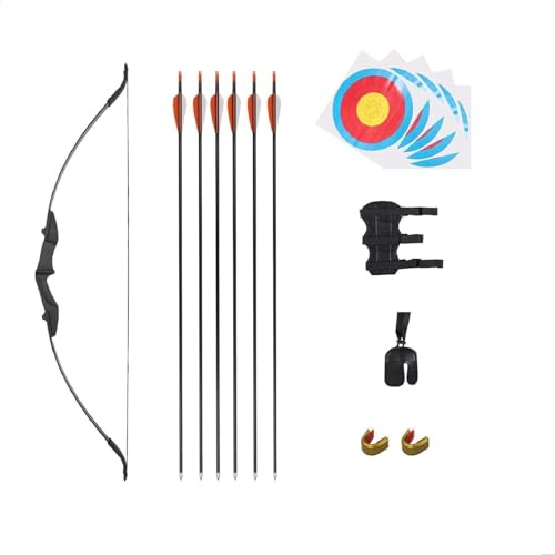 JF HOME BLISS 40lbs Recurve Takedown Bow Arrow Set Hunting for Youth Adult Practice Outdoor Hunting Archery Carbon Arrows and Armguard and Finger Tab