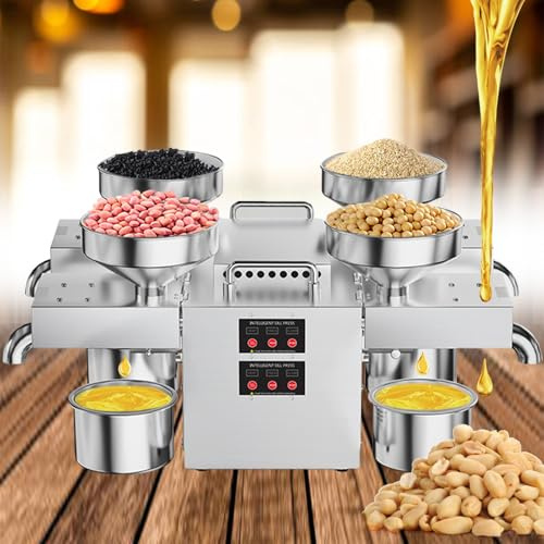 Macchina automatica della pressa dell'olio per l'estrazione dell'olio, 2400W caldo/freddo con riscaldamento a temperatura costante, velocità di pressatura 12-25kg/h, costruzione in acciaio