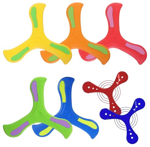 VIDSTW 7 Piezas Boomerang Niños Colorido Boomerang para Niños 23 x 22,5 cm Juguete Exteriores Ergonómico Suave Sin Rebabas Deportes al Aire Libre para Camping Playas Costa Zonas Verdes