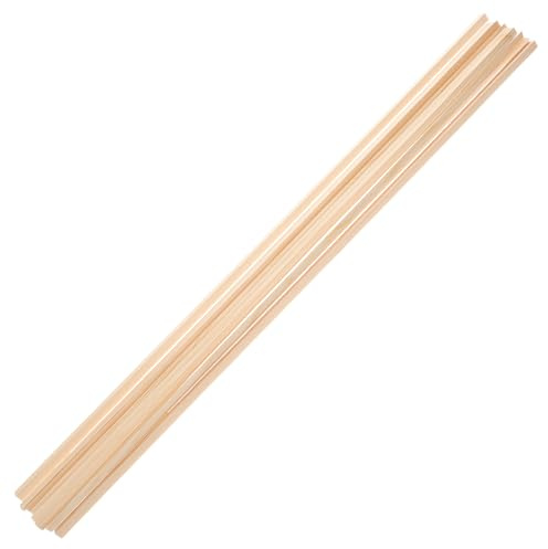 HAKIDZEL Lot de 10 Moulures en Bois Isocèles pour Fenêtre, Baguettes Droites Beige 6mm X 50cm, Décoration de Fenêtre pour Modèles DIY et Accessoires Photo
