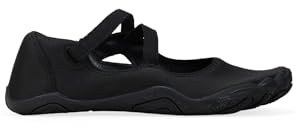 BOSANOVA Bailarinas Deportivas para Mujer con Suela Especial Antideslizante, Puntera Ancha y Tiras Finas con Cierre fácil. Calzado para Mujer Negro 38