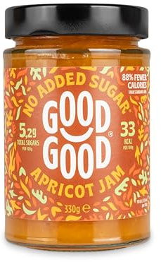 GOOD GOOD Apricot Jam - No Added Sugar - Low Calorie - Gluten Free and Vegan - Diabetic and Keto Friendly - 12oz / 330g (Pack of 1)
