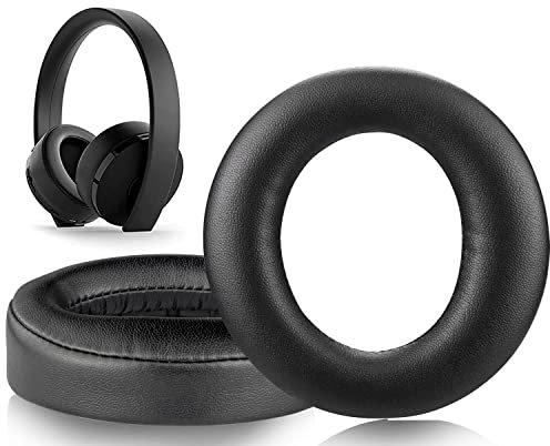 SOULWIT Cuscinetti Auricolari Di Ricambio per Sony New Gold Wireless PS4 Headset, 2018 Version, Model CUHYA-0080 (Nero)