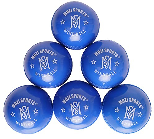 Mozi Sports Palline da cricket morbide e resistenti, realistiche, rimbalzanti e swing, per allenamenti interni ed esterni, pratica, giardino e spiaggia (blu)