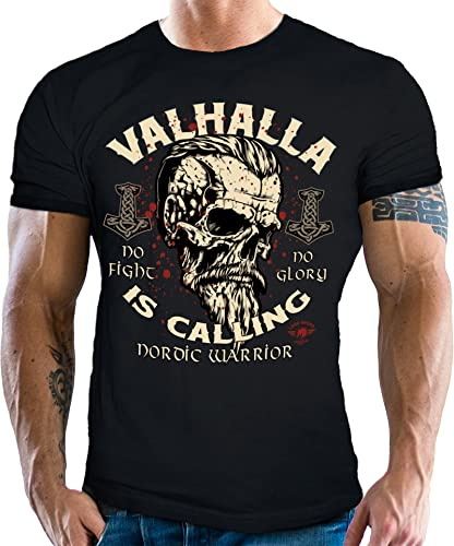 LOBO NEGRO T-Shirt pour Homme pour Les Fans de Viking Nordmann Keltic : Walhalla is Calling, Warrior, 4XL