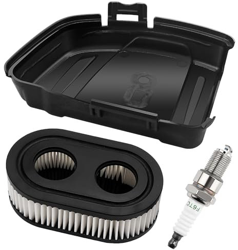VooGenzek 594575 Luftfilterabdeckungs, Luftfilter Rasenmäher, Zündkerze F6TC, Kompatibel mit Briggs & Stratton 650EXI 675EXI 675IS Rasenmäher Ersetzt 594575, 798452