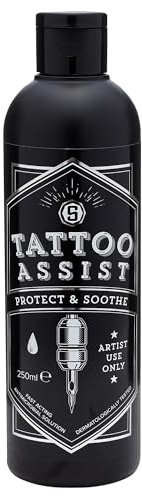 Tattoo Assist lösning för användning av konstnärer – 250 ml Cleanser för hudförberedelse med hög renhet hypoklorous för kylning och lindring – Förberedelse tatuering Cleanser för alla hudtyper av