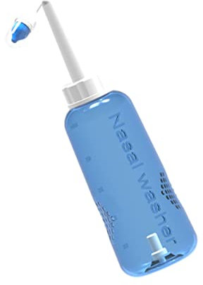 PLAFOPE Botella De Limpieza Nasal De 500 Ml Para Adultos y Niños Irrigador Nasal Fácil De Usar Transparente Incluye Válvula Automática