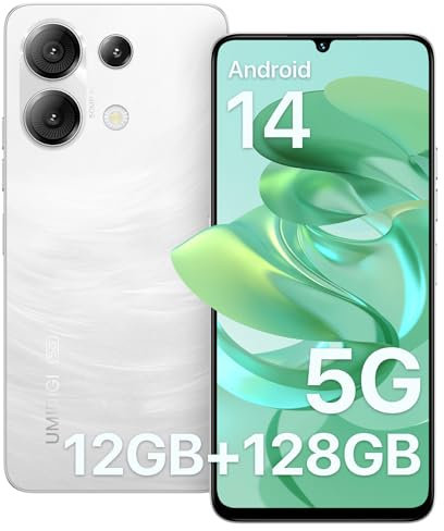 UMIDIGI 5G Mobile Phones, Android 14 Smartphone, 12(6+6) GB +128GB/1TB, 6.75 HD+ 90Hz Display Phone, 50MP Camera, Sim Free Unlocked Mobile Phones, 5000mAh, Dual SIM/FaceID/Fingerprint, G9 5G White