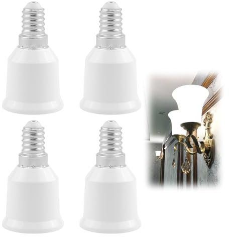 4Pcs Lampadina da E14 E27, Adattatore E14 a E27, Convertitore per LED, Alogene, CFL, Incandescenza 220V