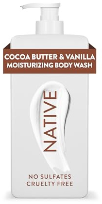 Native Moisturizing Body Wash Contains Naturally Derived Ingredients | for Women & Men, Sulfate, Paraben, & Dye Free Leaving Skin Soft & Hydrated | Cocoa Butter & Vanilla 18 oz